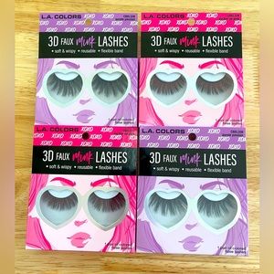 L.A. Colors 3D Faux Mink Lashes (2 pairs Pucker Up Pink, 2 pairs Purple Passion)